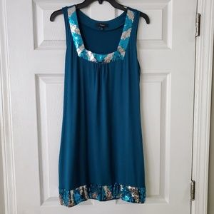 Express sequins trim dress